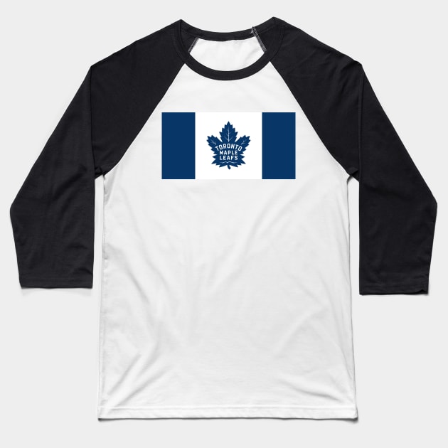 Toronto Maple Leafs Flag Baseball T-Shirt by swiftscuba